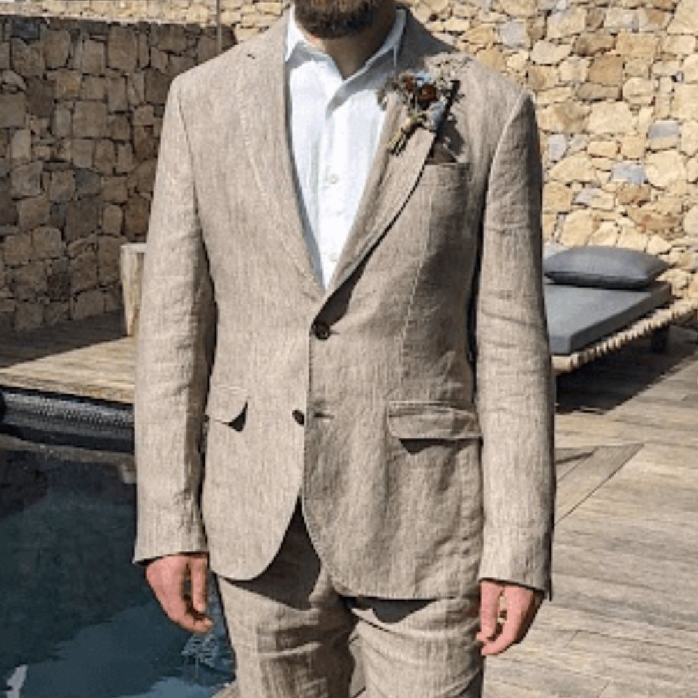 Massimo Dutti linen blazer suit